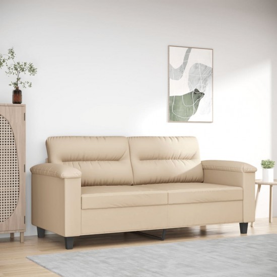 Dvivietė sofa, kreminės spalvos, 140cm, mikropluošto audinys