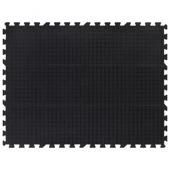 Guminė grindų plytelė, juodos spalvos, 90x120cm, 12mm