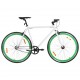 Fiksuotos pavaros dviratis, baltas ir žalias, 700c, 51cm