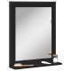 Vonios veidrodis su lentyna, juodas, 50x12x60cm, mediena
