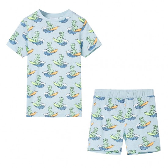 Vaikiška pižama trumpomis rankovėmis, šviesiai mėlyna, 140 dydžio