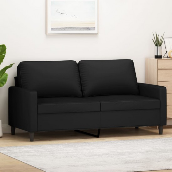 Dvivietė sofa, juodos spalvos, 140cm, aksomas