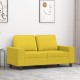 Dvivietė sofa, šviesiai geltonos spalvos, 120cm, audinys