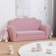 Vaikiška dvivietė sofa-lova, rožinės spalvos, minkštas pliušas