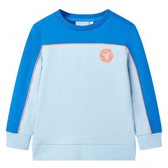 Vaikiškas sportinis megztinis, ryškiai ir šviesiai mėlynas, 104 dydžio