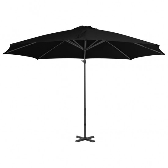 Gembinis skėtis su aliuminio stulpu, juodos spalvos, 300cm