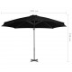 Gembinis skėtis su aliuminio stulpu, juodos spalvos, 300cm