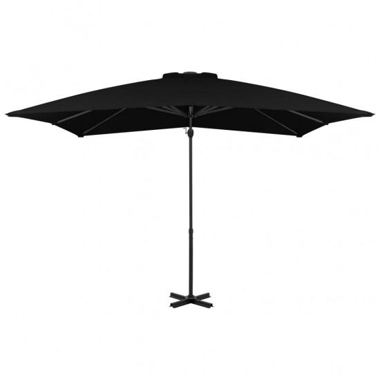 Gembinis skėtis su aliuminiu stulpu, juodos spalvos, 250x250cm