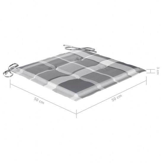 Sodo kėdės pagalvėlės, 4vnt., 50x50x3cm, audinys, languotos