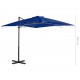 Gembinis skėtis su aliuminiu stulpu, tamsiai mėlynas, 250x250cm