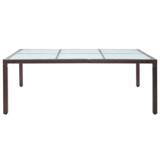 Lauko valgomojo stalas, rudas, 200x150x74cm, poliratanas