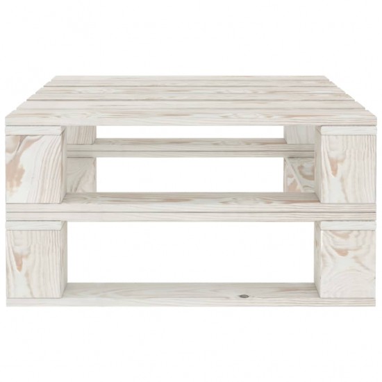 Sodo baldų komplektas iš palečių, 6 dalių, baltas, mediena