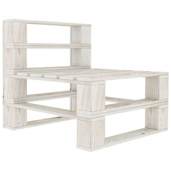 Sodo baldų komplektas iš palečių, 6 dalių, baltas, mediena