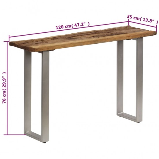 Konsolinis staliukas, perdirbta mediena ir plienas, 120x35x76cm