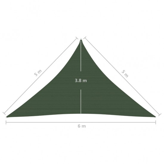 Uždanga nuo saulės, tamsiai žalia, 5x5x6m, HDPE, 160g/m²