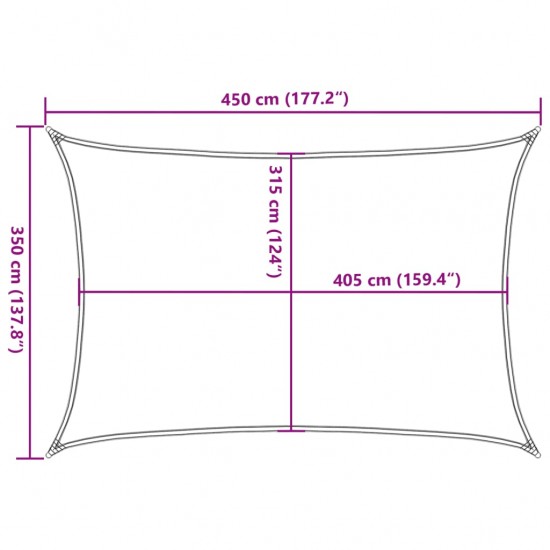 Uždanga nuo saulės, oranžinės spalvos, 3,5x4,5m, HDPE, 160g/m²