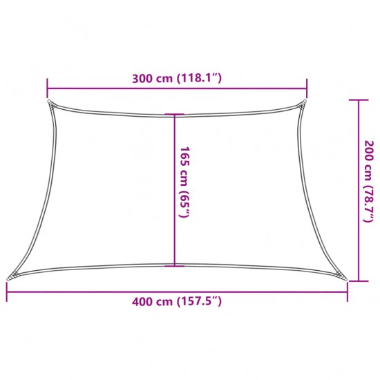 Uždanga nuo saulės, kreminės spalvos, 3/4x2m, HDPE, 160g/m²