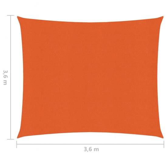 Uždanga nuo saulės, oranžinės spalvos, 3,6x3,6m, HDPE, 160g/m²