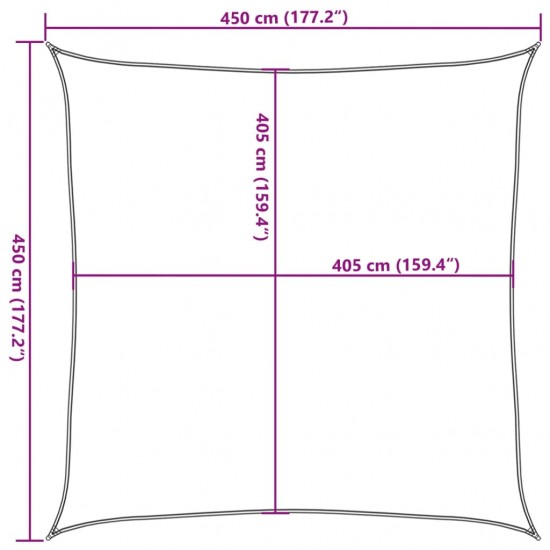 Uždanga nuo saulės, juodos spalvos, 4,5x4,5m, HDPE, 160g/m²