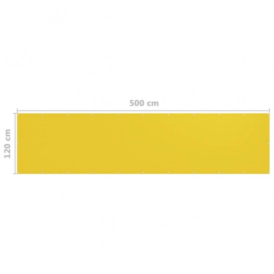 Balkono pertvara, geltonos spalvos, 120x500cm, HDPE