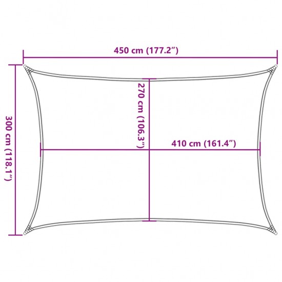 Uždanga nuo saulės, rudos spalvos, 3x4,5m, HDPE, 160g/m²