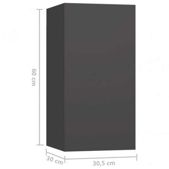 Televizoriaus spintelės, 7vnt., pilkos, 30,5x30x60cm, MDP