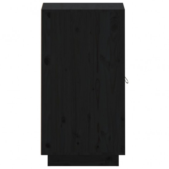 Šoninė spintelė, juoda, 34x40x75cm, pušies medienos masyvas