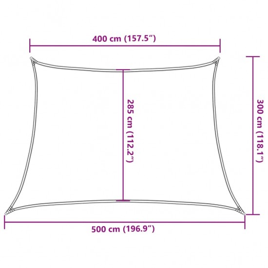 Uždanga nuo saulės, baltos spalvos, 4/5x3m, HDPE, 160g/m²