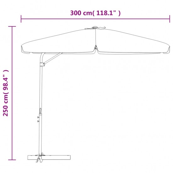 Lauko skėtis su plieniniu stulpu, taupe spalvos, 300cm