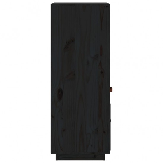 Komoda, juoda, 34x40x108,5cm, pušies medienos masyvas