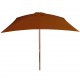 Lauko skėtis su mediniu stulpu, terakota spalvos, 200x300cm