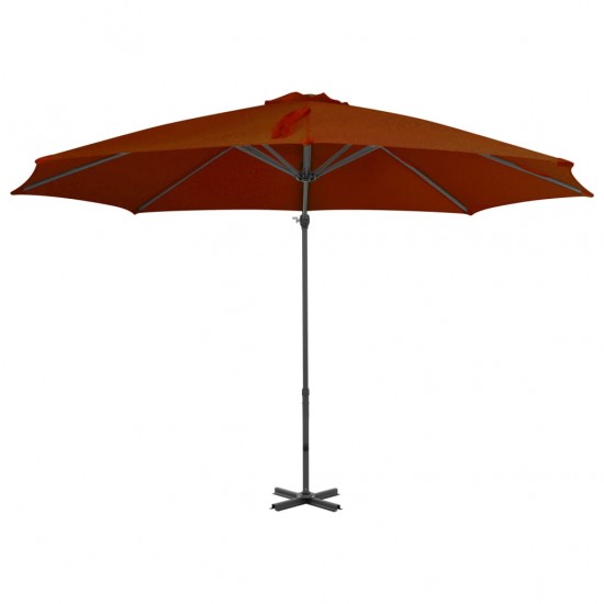 Gembės formos skėtis su aliuminio stulpu, terakota, 300cm
