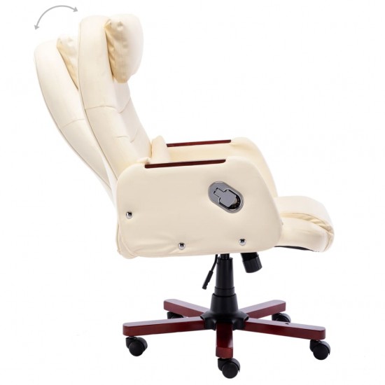 Biuro kėdė, kreminės spalvos, dirbtinė oda