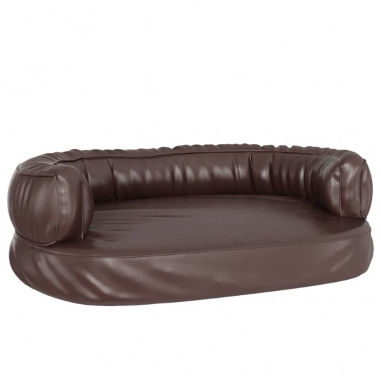 Ergonomiška lova šunims, rudos spalvos, 60x42cm, dirbtinė oda