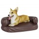 Ergonomiška lova šunims, rudos spalvos, 60x42cm, dirbtinė oda