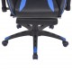 Atlošiama biuro/žaidimų kėdė su atrama kojoms, mėlyna