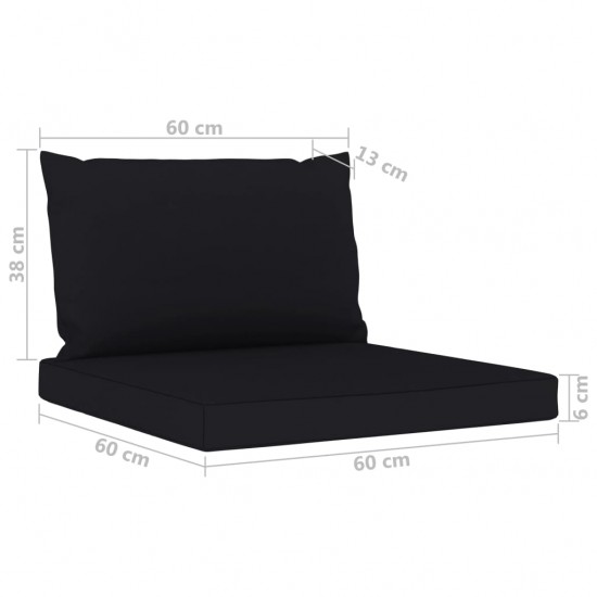 Keturvietė sodo sofa su juodos spalvos pagalvėlėmis