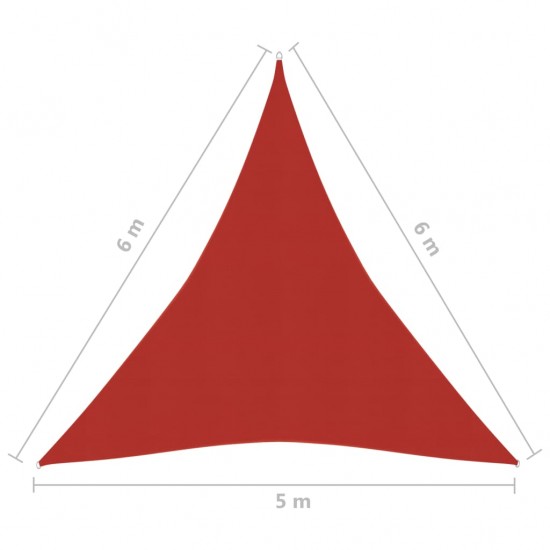 Uždanga nuo saulės, raudonos spalvos, 5x6x6m, HDPE, 160g/m²