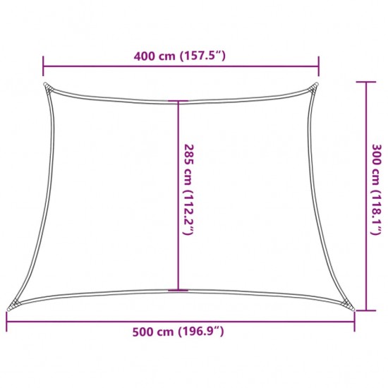 Uždanga nuo saulės, raudonos spalvos, 4/5x3m, HDPE, 160g/m²