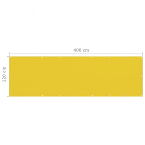 Balkono pertvara, geltonos spalvos, 120x400cm, HDPE