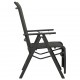 Atlošiamos sodo kėdės, 2vnt., juodos, tekstilenas/aliuminis