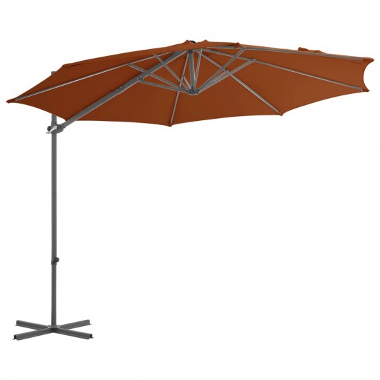 Gembinis skėtis su plieniniu stulpu, terakota spalvos, 300cm