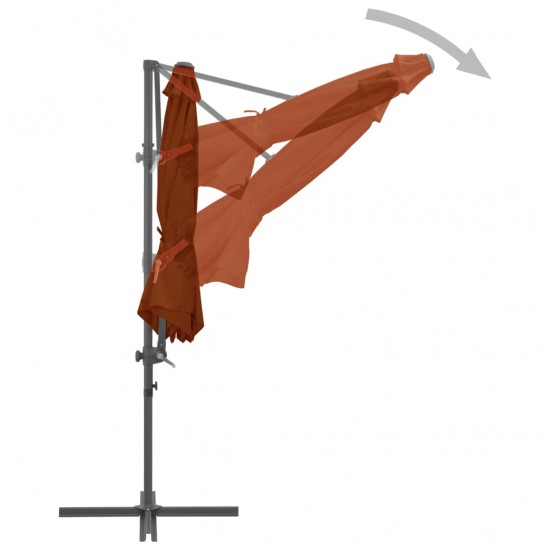 Gembinis skėtis su plieniniu stulpu, terakota spalvos, 300cm