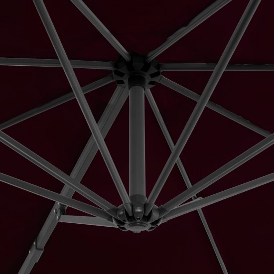 Gembės formos skėtis su aliuminiu stulpu, raudonas, 300cm