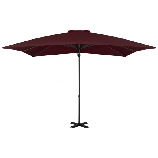 Gembinis skėtis su aliuminiu stulpu, raudonas, 250x250cm