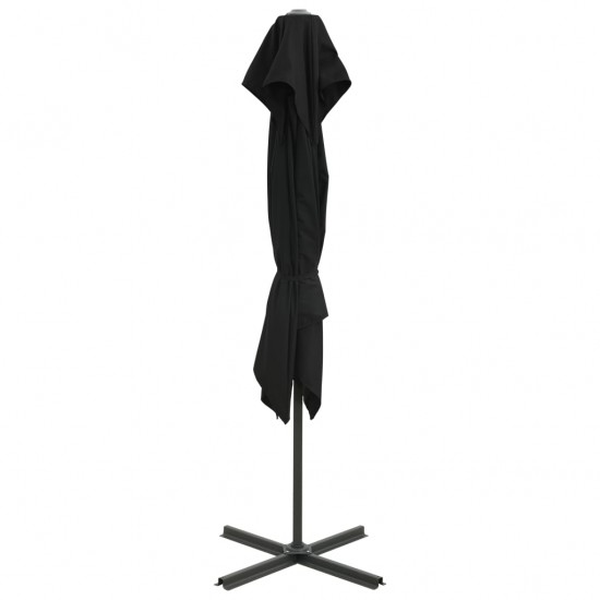 Gembinis skėtis su dvigubu viršumi, juodos spalvos, 250x250cm