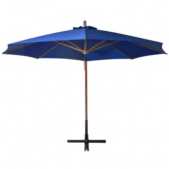 Kabantis skėtis su stulpu, mėlynas, 3,5x2,9m, eglės masyvas