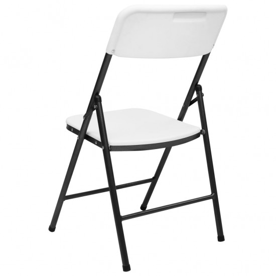 Sulankstomos sodo kėdės, 4vnt., baltos spalvos, HDPE