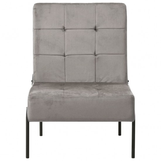 Poilsio kėdė, šviesiai pilkos spalvos, 65x79x87cm, aksomas