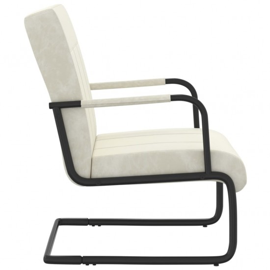 Gembinė kėdė, kreminės baltos spalvos, aksomas